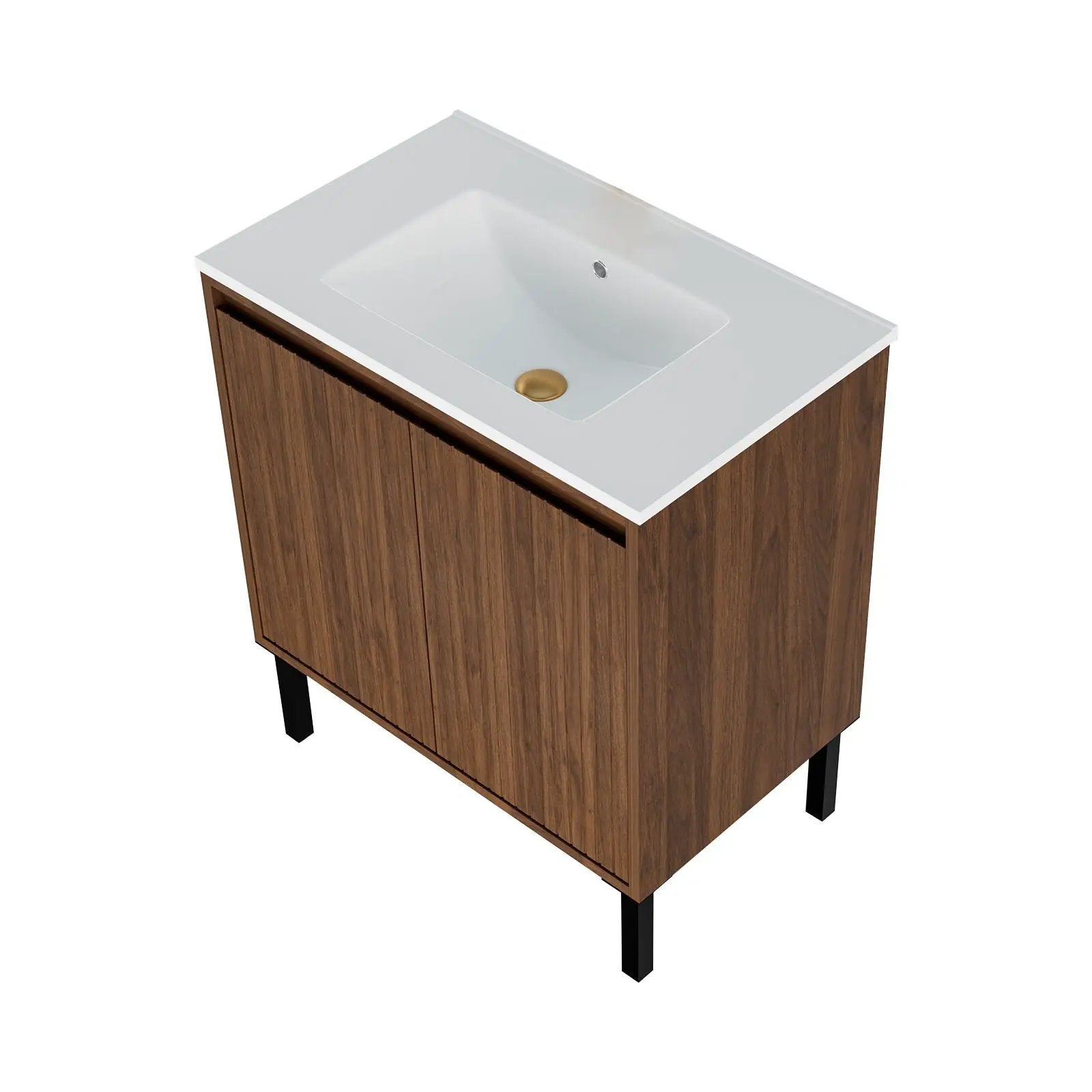 Bathroom Vanity With Ceramic Sink, Floor-Standing Design, Soft-Closing Drawers by Unique Piece Furniture