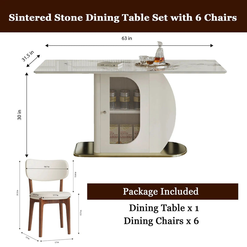 Dining Table Set With Storage, Includes Chairs For Kitchen by HouseOfZazla
