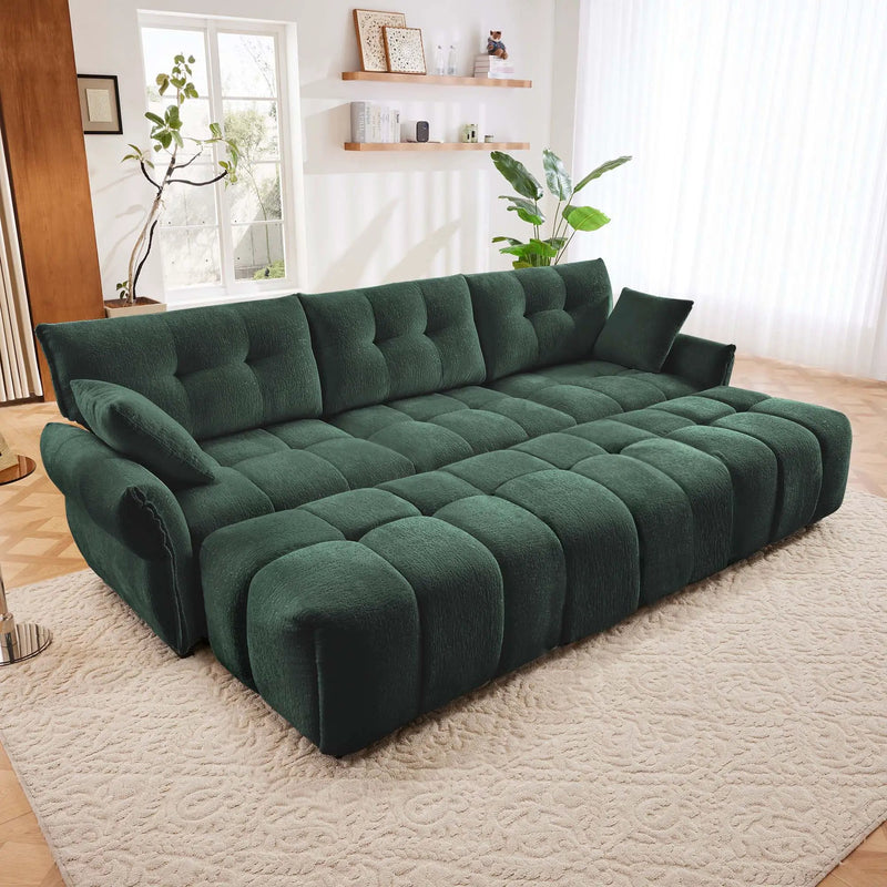 Sofa Set With Ottoman And Pillows, Textured, High Resilience Cushions by HouseOfZazla