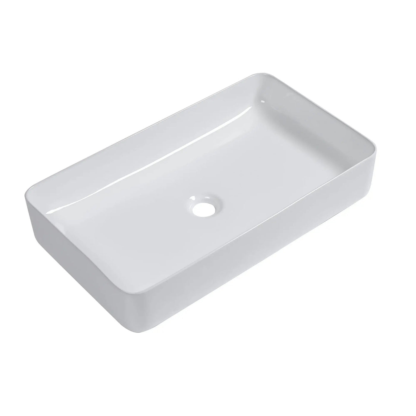 Modern Ceramic Rectangular Bathroom Vessel Sink With European Design by HouseOfZazla