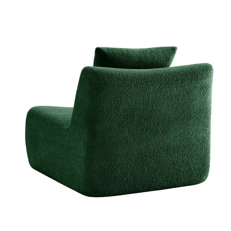 Armless Sofa With Pillow Teddy Fabric - Green by HouseOfZazla