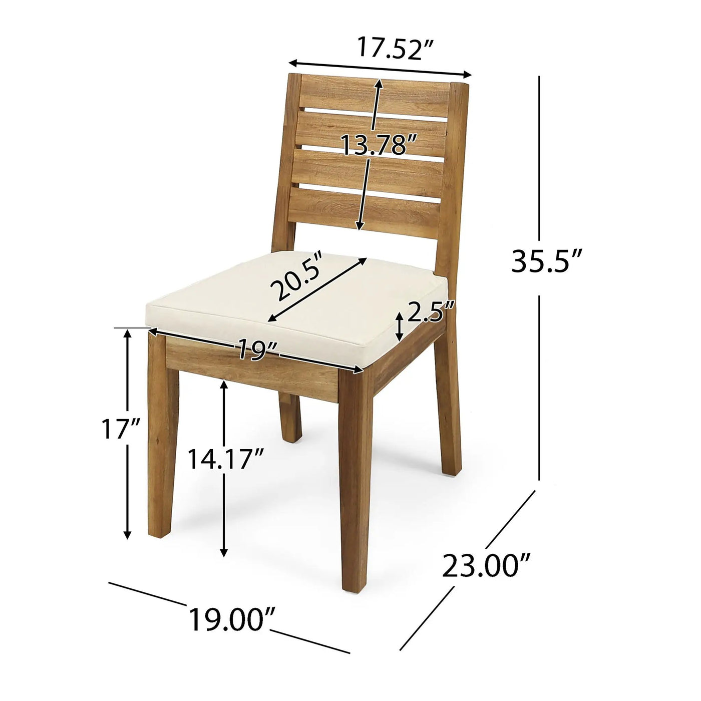Outdoor Armless Dining Chair With Cushions by HouseOfZazla