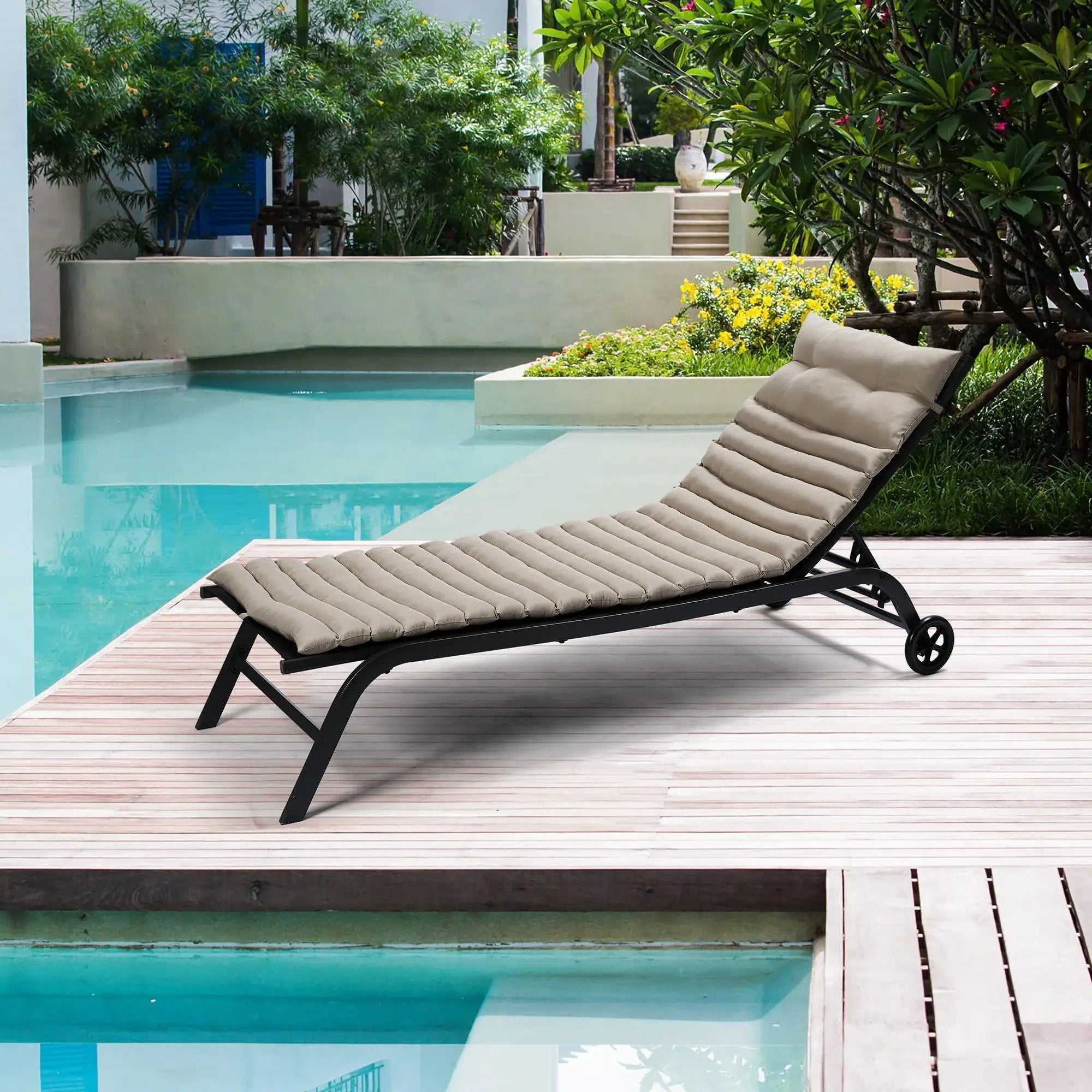2 Piece Outdoor Chaise Lounge Chair Cushion Set by HouseOfZazla