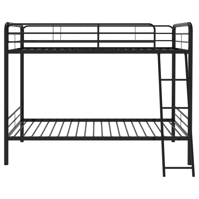 Carson Metal Twin Over Twin Bunk Bed Glossy Black by Unique Piece Furniture