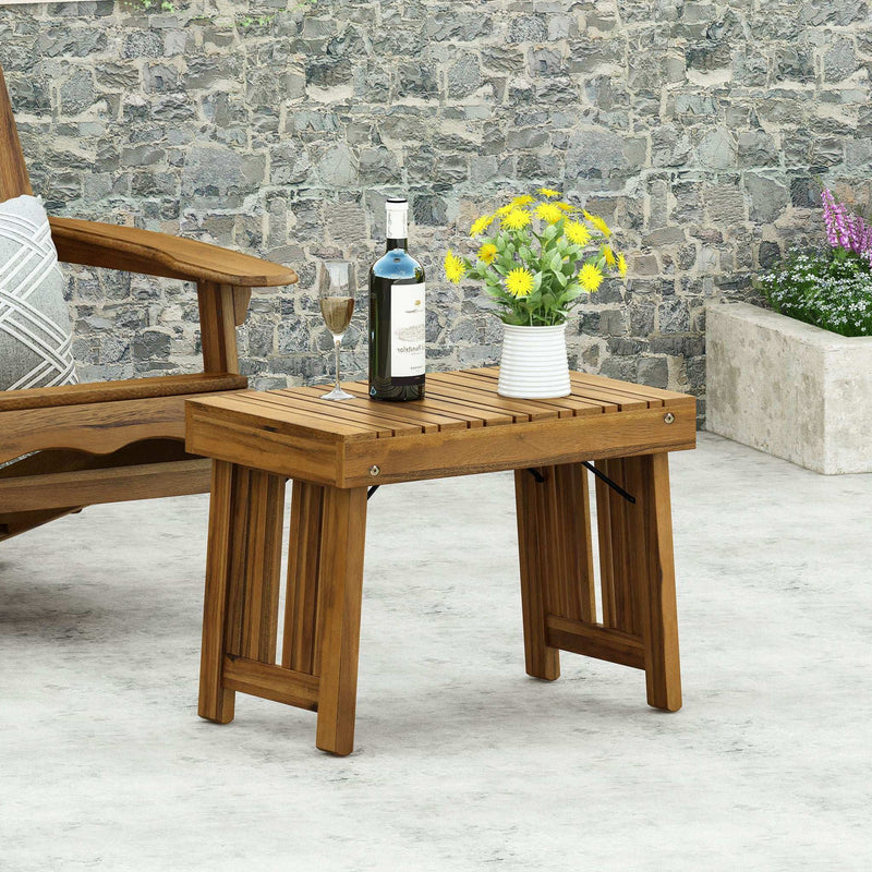 Temptation Outdoor Foldable Side Table With Slat Design by HouseOfZazla