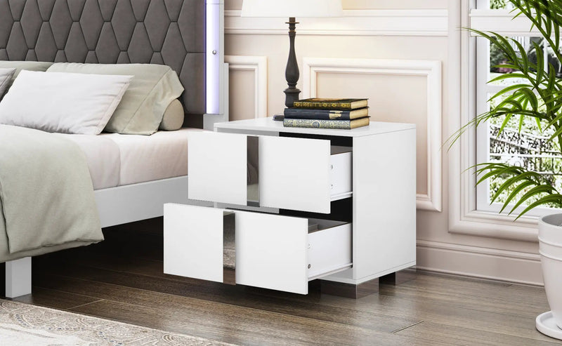 Elegant Nightstand with Metal Foot by HouseOfZazla