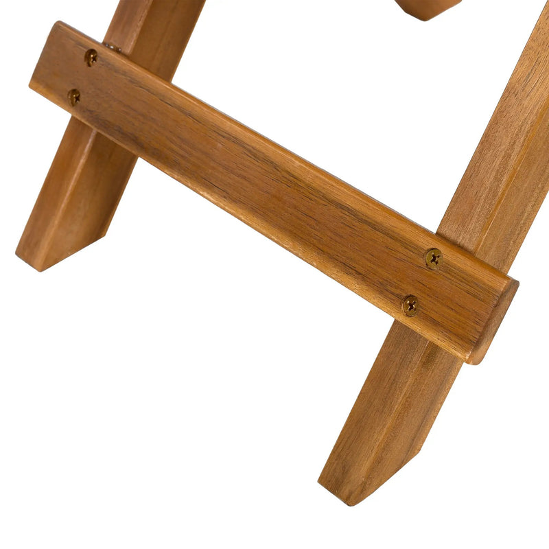 Patio Conversation Set with Foldable Acacia Wood Table and Cushioned Armchairs by HouseOfZazla