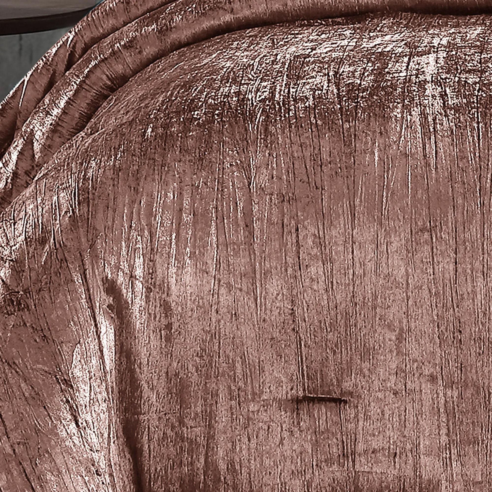 Blush Crinkle Velvet 7Pc Bedding Ensemble by HouseOfZazla