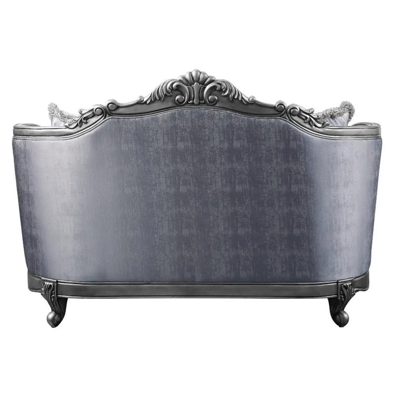 Ariadne - Loveseat With 3 Pillows - Fabric & Platinum by Unique Piece Furniture