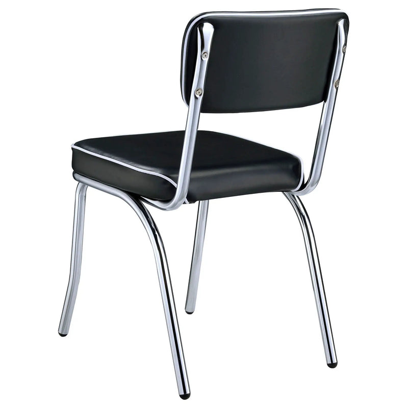 Retro Upholstered Dining Side Chair Black (Set of 2) by Unique Piece Furniture