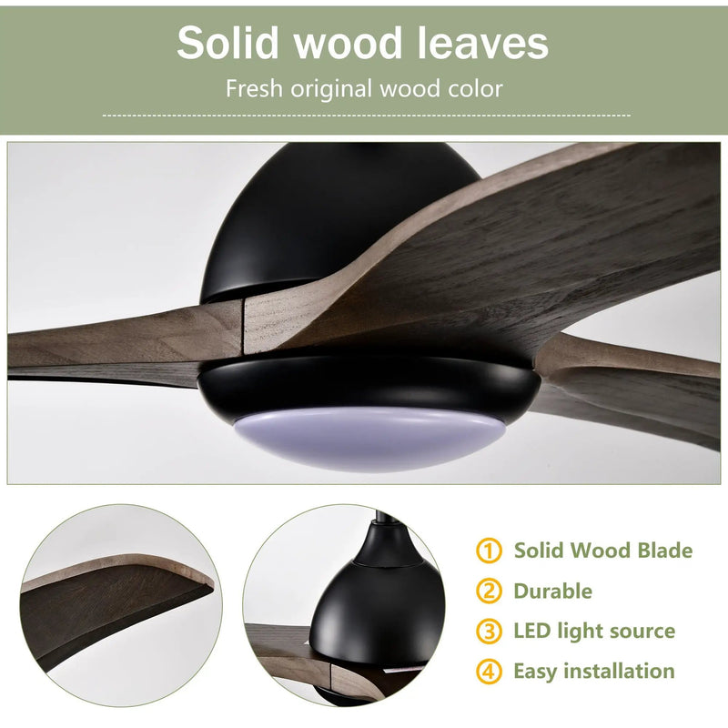 Indoor Outdoor Ceiling Fan With Light With Remote Control, Noiseless Reversible Motor, 6 Speed, 3 Color by HouseOfZazla