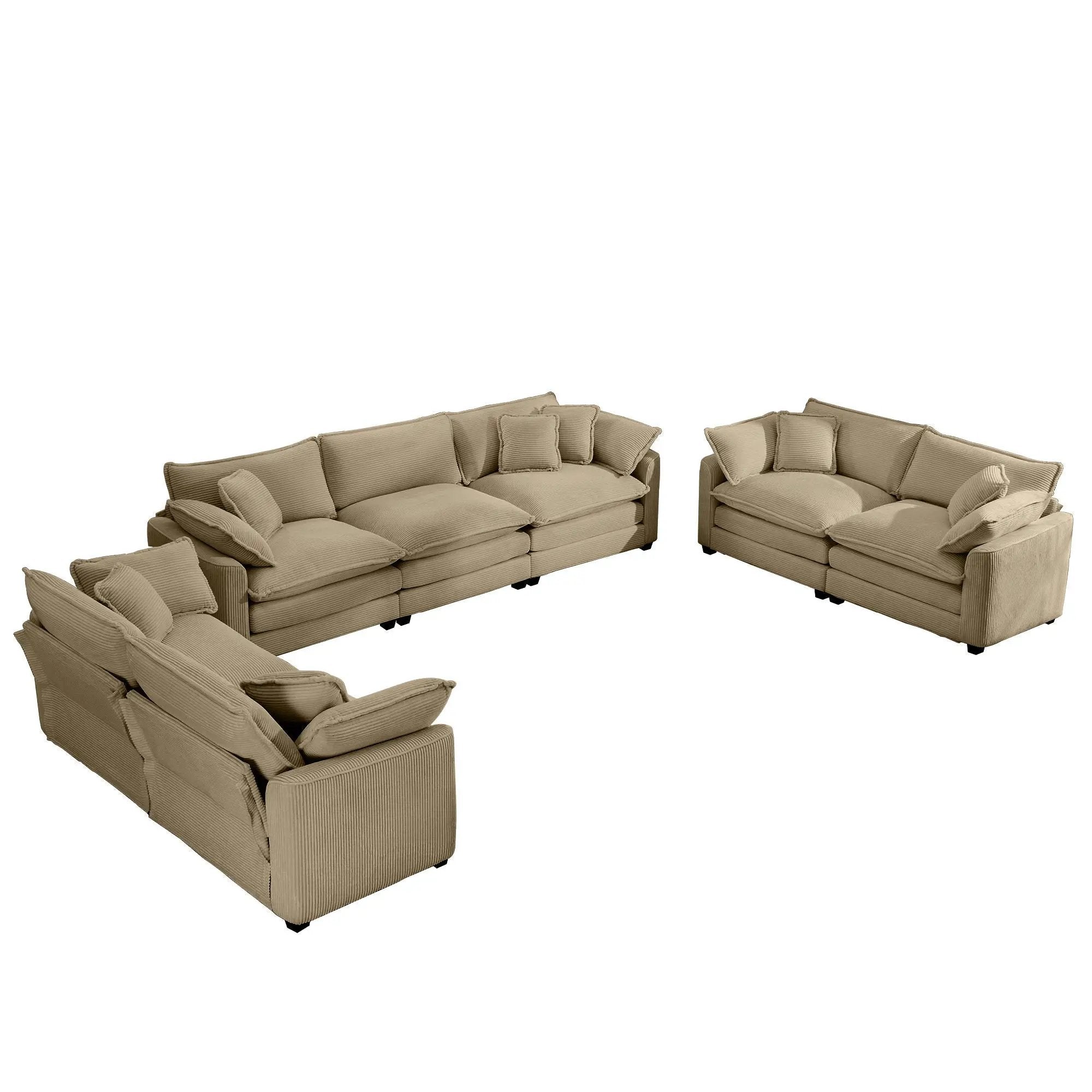 Elegant Oversized Sectional Sofa Set With Deep Seats And Flexible Layout by Unique Piece Furniture