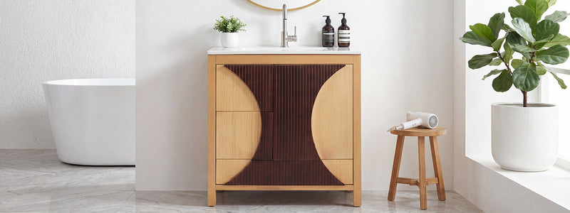 30 Inch Mid-Century Modern Bathroom Vanity with Sink by HouseOfZazla