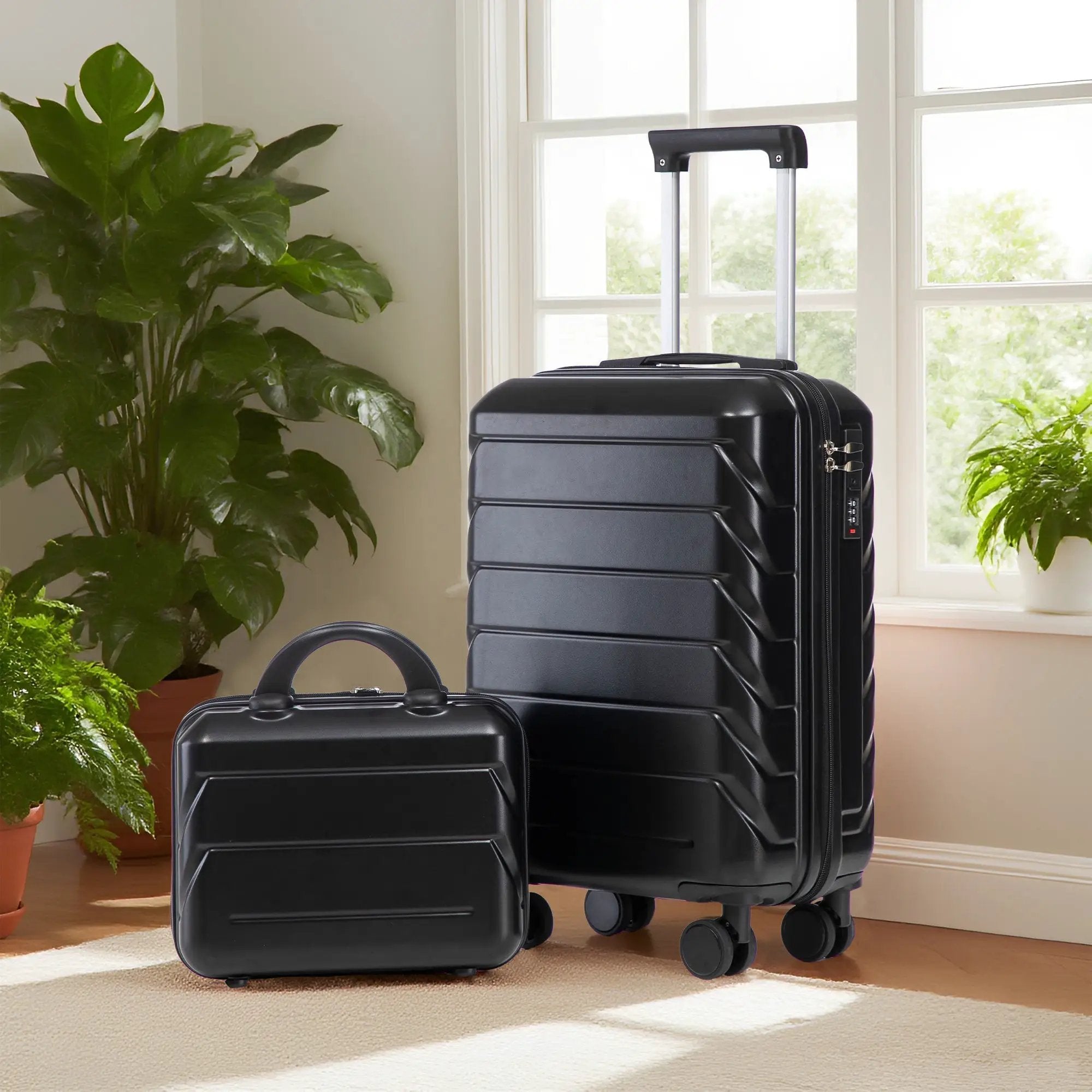 14'/20' 2-Piece ABS Spinner Wheel Luggage Set with Combination Lock by HouseOfZazla