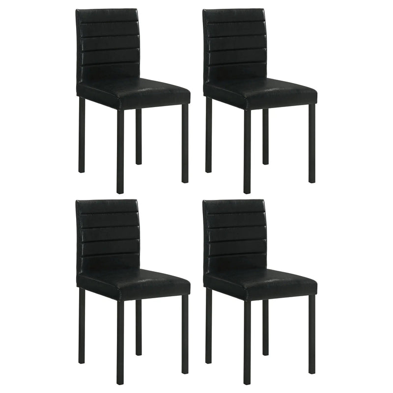 Garza Upholstered Dining Side Chair Black (Set of 4) by Unique Piece Furniture