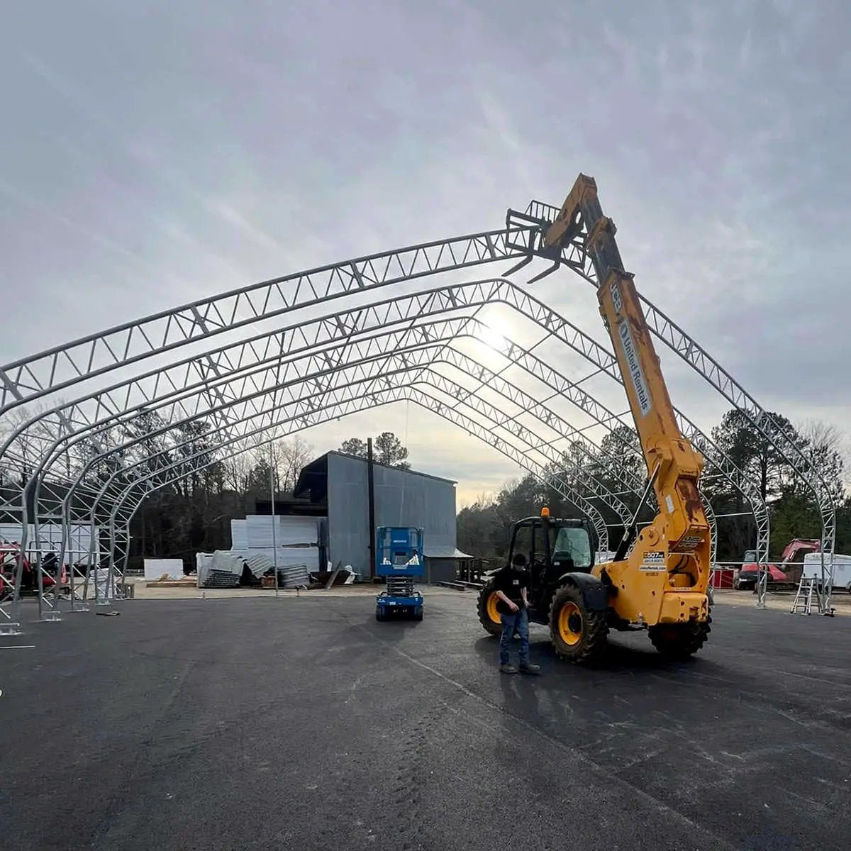 W70'xL120'xH28' Double Truss Storage Shelter by Chery Industrial