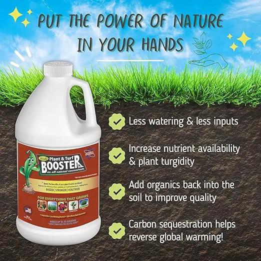 Nature's Wonder Organic Soil Conditioner & Root Booster for Plants - Concentrated Liquid Biostimulant with Fulvic Humic Acid for Plants, Potting Soil, Flowers & Lawns - 60oz by GreenHaven Gardens