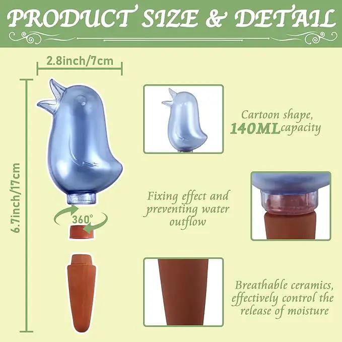 4 Pack Self Watering Spikes, Indoor Plant Watering Globes, Bird Shape Automatic Irrigation Spikes,Plant Watering Devices (Red&Blue) by GreenHaven Gardens
