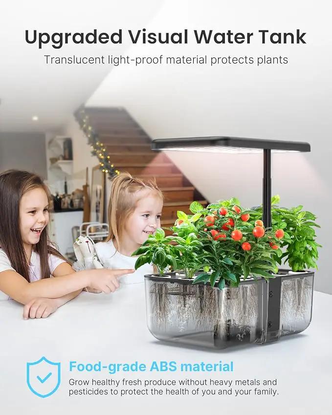 iDOO Hydroponics Growing System Kit 12 Pods, Christmas Gifts Gardening Gifts for Women Mom Dad Kids, Indoor Herb Garden with LED Grow Light for Home School, Indoor Plants Good for Mental Health by GreenHaven Gardens