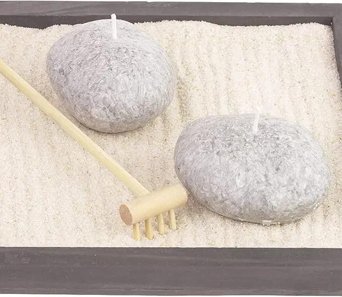 40 pcs Office Table Mini Rakes Rock Drawing Mothers Tool Decoration Serenity Smoothing Push Beige Tools and Zen Garden Gardens Kits Wood for Plants Fathers Hand Four Kits- Kit by GreenHaven Gardens