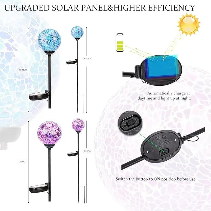 VCUTEKA Solar Garden Decorative Lights Outdoor, Mosaic Solar Light Waterproof LED Pathway Stake Light for Landscape Patio Yard Deck Walkway Decoration, 2 Pack by GreenHaven Gardens