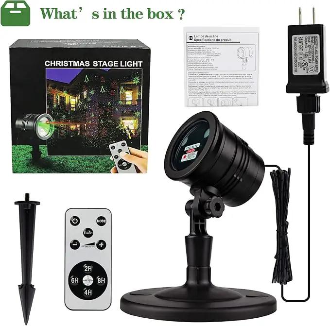 Christmas Laser Lights Outdoors Decoration Projector Light Waterproof LED Star Show for Xmas Decor House Home Yard Garden Patio Wall Indoor, Red and Green with Wireless Remote by GreenHaven Gardens