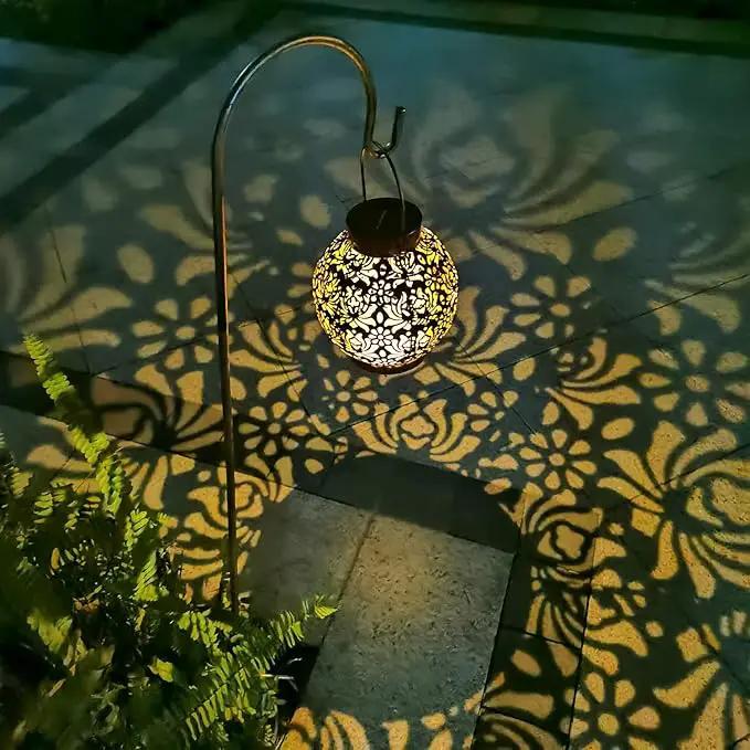 2 Pack Outdoor Solar Hanging Lantern Light LED Decorative Christmas Light for Garden Patio Courtyard Lawn and Tabletop with Hollowed-Out Design. Unique Gardening Gifts for Women. by GreenHaven Gardens