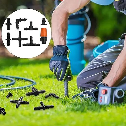 280 PCS Drip irrigation Parts,Drip System Parts,1/4 Inch Drip Irrigation Barbed Connectors (Nozzles, Nozzle Tees, Single Barbs, Couplings, Tees, Elbows, Plugs, Crosses) for Garden System by GreenHaven Gardens