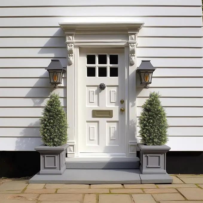 3FT Artificial Cedar Topiary Trees, Fake Cypress Trees Faux Pine Shrubs Plants, Evergreen Plants for Home Porch Decor Set of 2 by GreenHaven Gardens