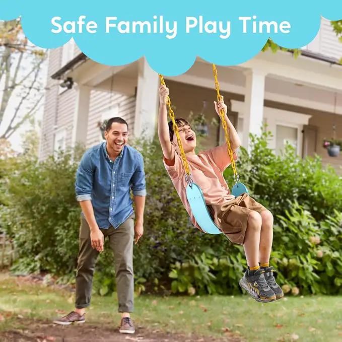 TURFEE Swing for Outdoor Swing Set - Pack of 1 Seat Replacement Kit with Heavy Duty Chains - Backyard Swingset Playground Accessories for Kids (Blue 2) by GreenHaven Gardens