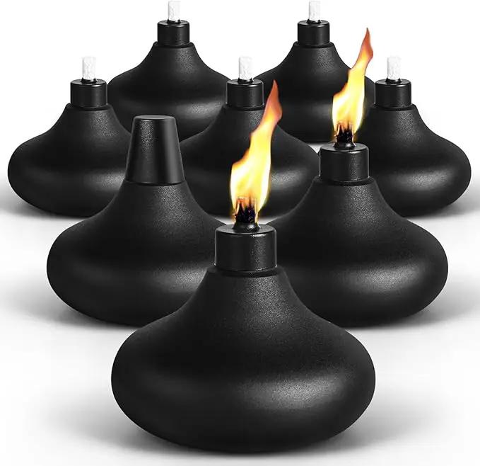 8 Pack Metal Table Top Torches, 24.5oz Citronella Torches for Outside, Refillable Flame Light Torch, Decorative Tabletop Lantern for Yard, Patio, Deck, Garden, Party, Landscape by GreenHaven Gardens