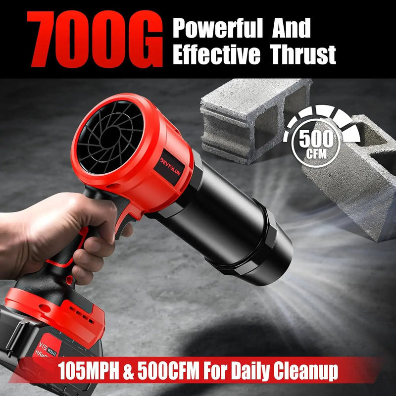 Leaf Blower Cordless with 2x4.0Ah Batteries,600000RPM Turbo Jet Blower, Electric Small Blower with Extended Nozzle,Lightweight Handheld Leaf Blower for Lawn Patio Care, Blowing Leaves, Snow,Dust by GreenHaven Gardens