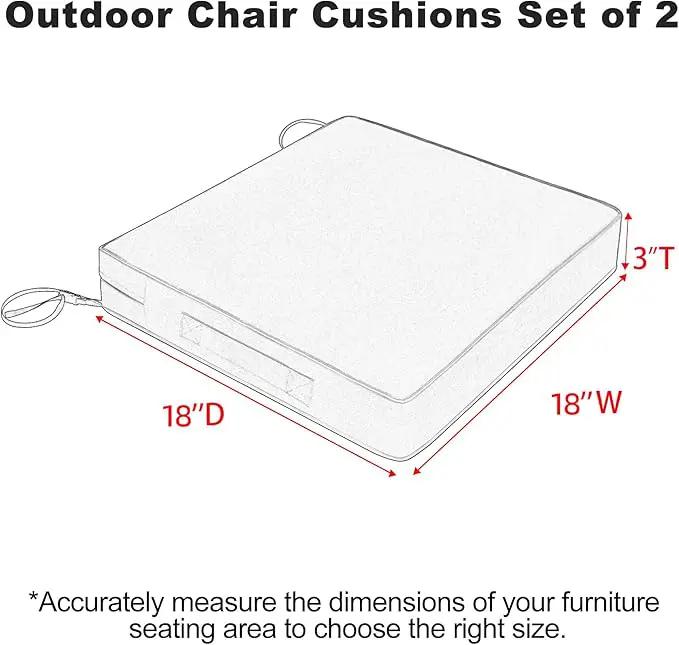 Favoyard Patio Chair Cushions 18 x 18 x 3 Inch Waterproof Outdoor Seat Cushions for Patio Furniture 3-Year Color Fastness Garden Sofa Couch Chair Pads with Handle & Adjustable Straps Set of 2, Spice by GreenHaven Gardens