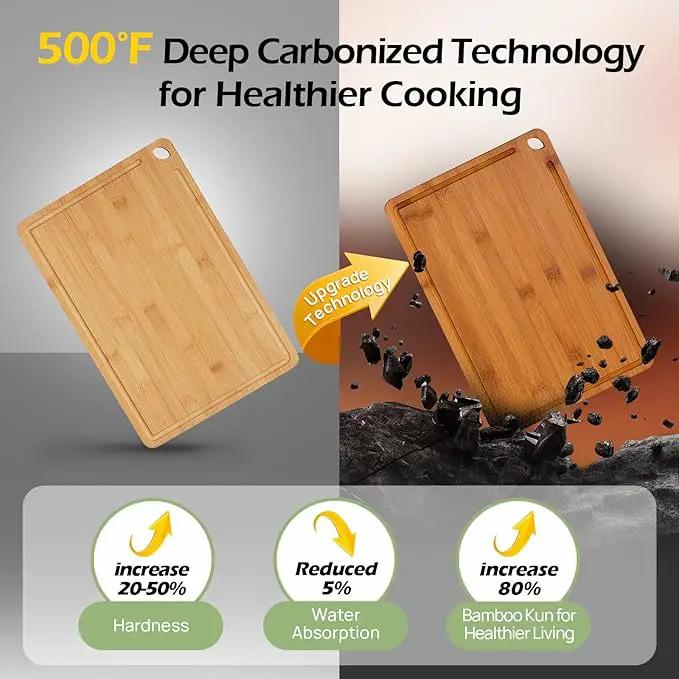 Bamboo Cutting Board, Durable Wood Cutting Boards for Kitchen with Deep Juice Grooves & Built-in Handles, Ideal Charcuterie & Chopping for Meat, Vegetables and Fruits Ideas Kitchen Gift for Home Cooks by GreenHaven Gardens