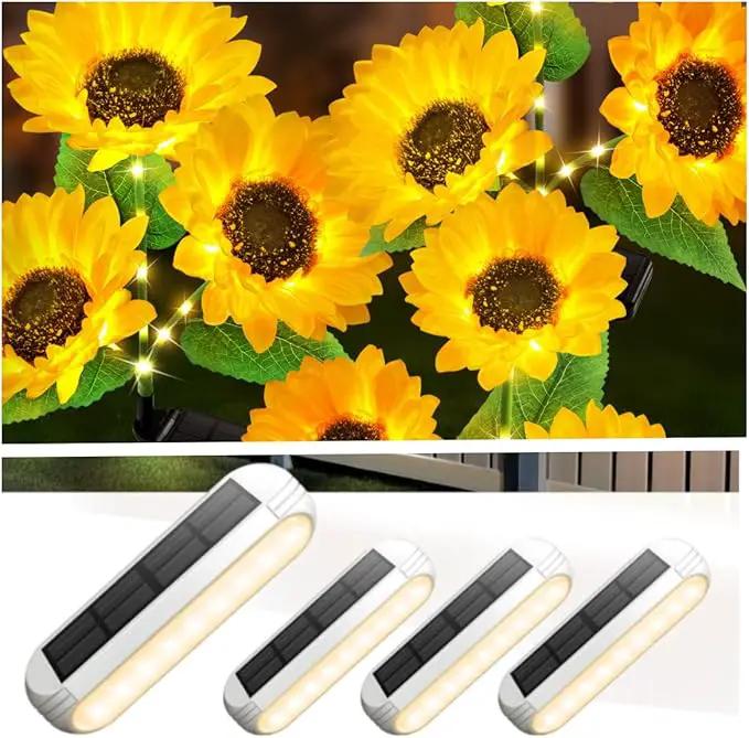 Solar Garden Lights Outdoor Waterproof, AHAORIGIN 3 Pack Sunflower Solar Lights for Outside with 9 Lifelike Sunflower, 36 Bright LED Solar Powered Outdoor Lights for Yard Pathway Garden Decorations by GreenHaven Gardens
