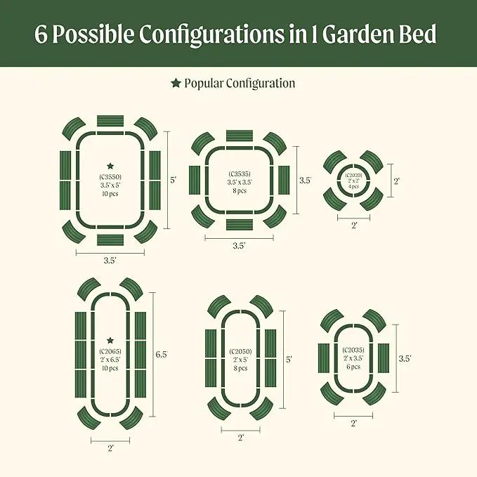 Vego garden 32" Extra Tall Raised Garden Bed Kits, 6 in 1 Modular Raised Planter Box for Vegetables Flowers Fruits Oval Metal Raised Garden-Olive Green by GreenHaven Gardens