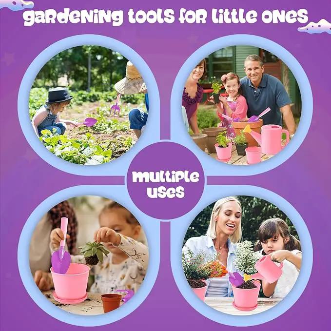 Kids and Toddler Gardening Set, Little Girls Gardening Set, Gardening Tools and Gifts for Kids Ages 4–8 by GreenHaven Gardens