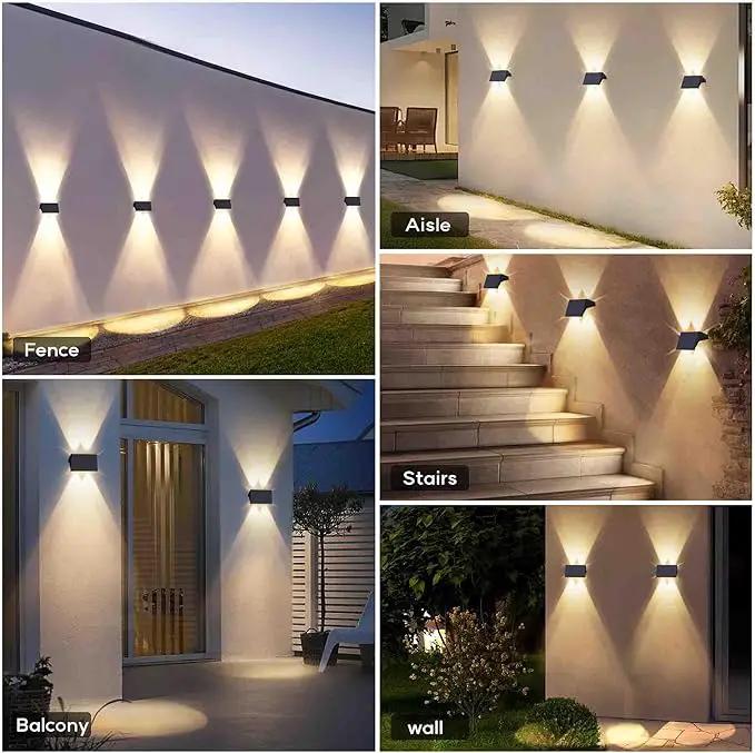 Fence Lights Solar Powered, 12-Pack Solar Fence Lights Up/Down Flexible Buttons, IP67 Waterproof for Outdoor, 120LM Bright, Auto Dusk to Dawn for Wall/Stairs/Yard/Railing/Deck/Pathway (Warm White) by GreenHaven Gardens