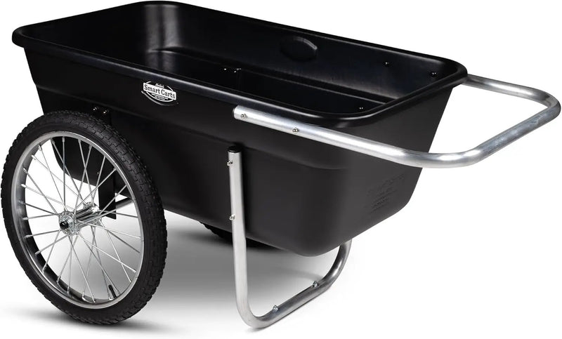 Smart Carts Premium Yard Cart - Strong, Lightweight, and Perfectly Balanced (20" Air Filled Wheels) by GreenHaven Gardens