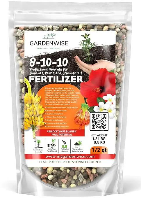 Elite 8-10-10 Professional Fertilizer for Banana, Flowering, and Fruit Trees, Ornamentals - Boosts Flowering & Fruiting - for Indoor & Outdoor Plants (1/2 Quart) by GreenHaven Gardens