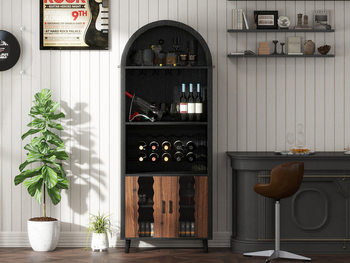 71' Farmhouse Arched Wine Bar Cabinet, photo 10 of 13