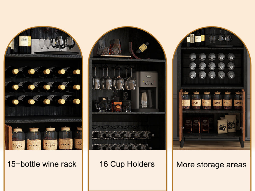 71' Farmhouse Arched Wine Bar Cabinet, photo 12 of 13