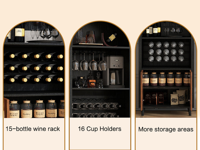 71' Farmhouse Arched Wine Bar Cabinet, photo 12 of 13