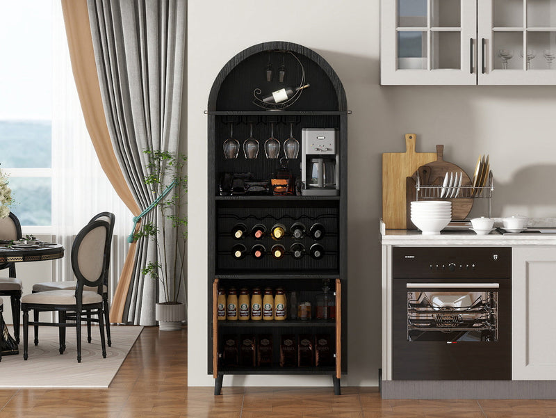 71' Farmhouse Arched Wine Bar Cabinet, photo 6 of 13