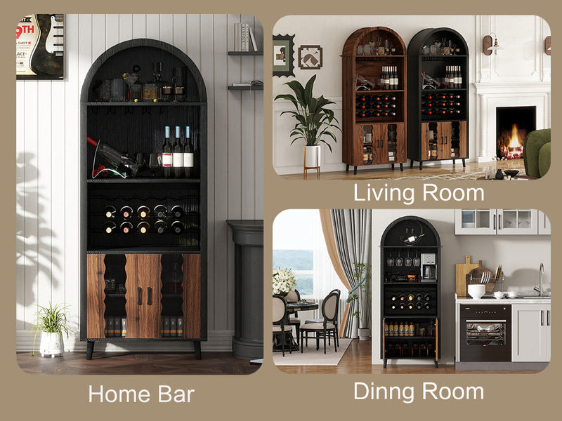 71' Farmhouse Arched Wine Bar Cabinet, photo 9 of 13