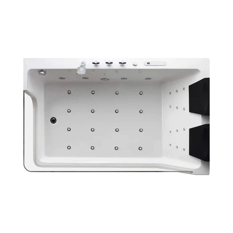 Nuvia Solstice 71-Inch Luxury 2-Person Acrylic Whirlpool Tub With LED Lights Jets And Faucet (SAK69173) by SAKSBY WHOLESALE