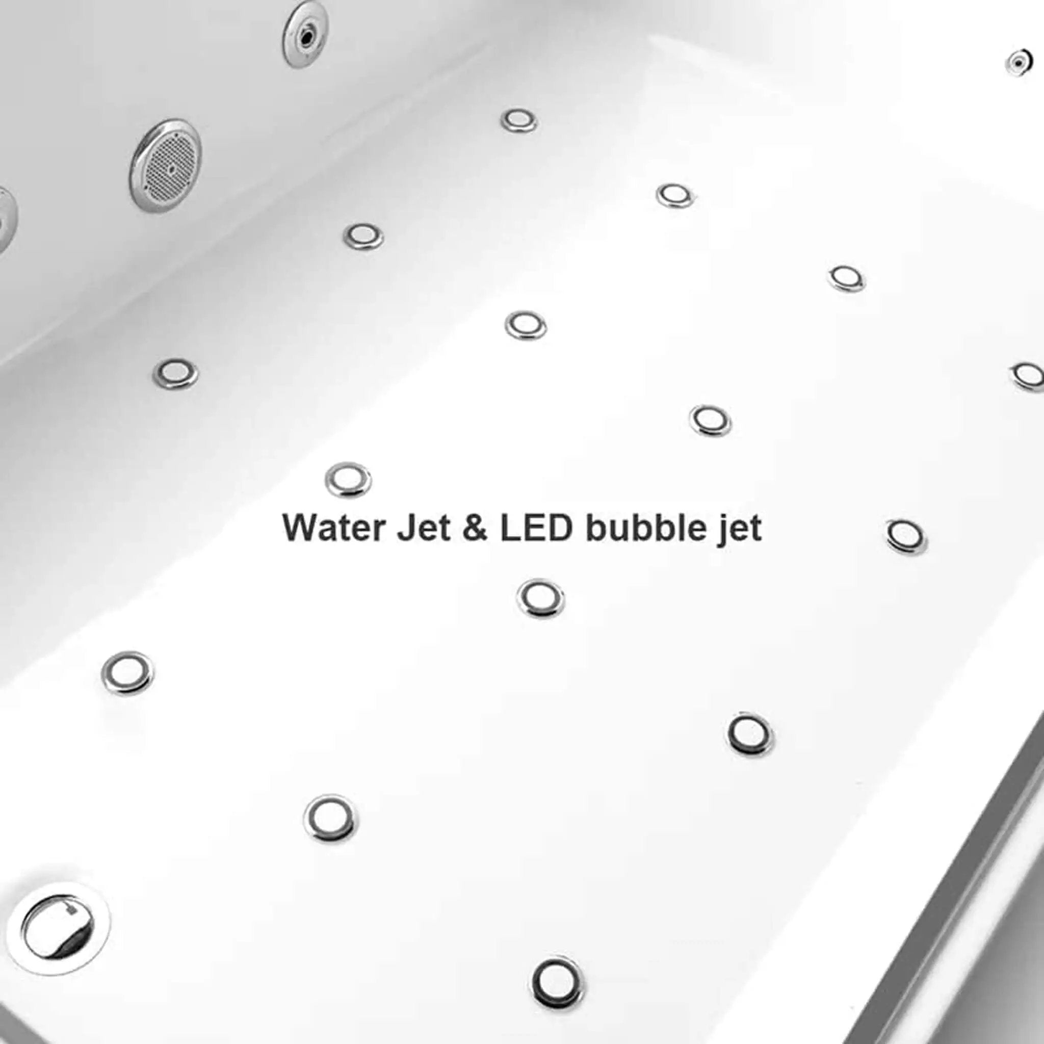 Nuvia Solstice 71-Inch Luxury 2-Person Acrylic Whirlpool Tub With LED Lights Jets And Faucet (SAK69173) by SAKSBY WHOLESALE