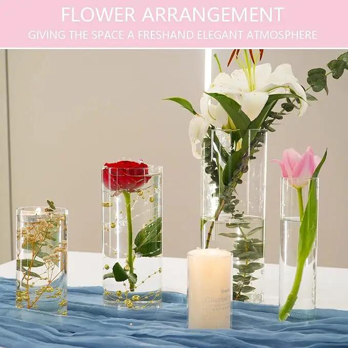 30pcs 11.8Inch Large Size Glass Vase Cylinder for Centerpieces Small Flower Glass Clear Home Decor Centerpiece Table Flower Vase Decorations for Wedding＆Holiday 6,7.9,10,10,11.8Inch Tall by GreenHaven Gardens