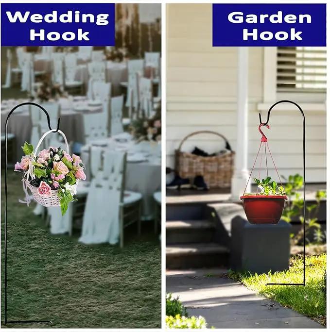 Ashman Shepherd's Hooks 35 Inch (24 Per Pack), Black, Made of Premium Metal for Hanging Solar Lights, Bird Feeders, Mason Jars, Christmas Lights, Lanterns, Garden Stakes and Wedding Décor. by GreenHaven Gardens