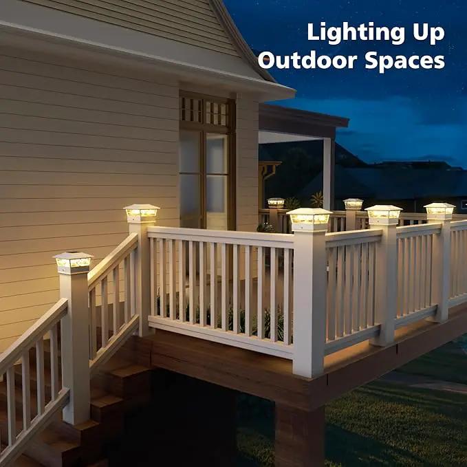 NIORSUN Solar Post Lights Outdoor 6 Pack, 2 Modes LED, Deck Fence Post Solar Lights for 3.5x3.5 4x4 5x5 5.5x5.5 Caps Patio Garden Decoration, White by GreenHaven Gardens